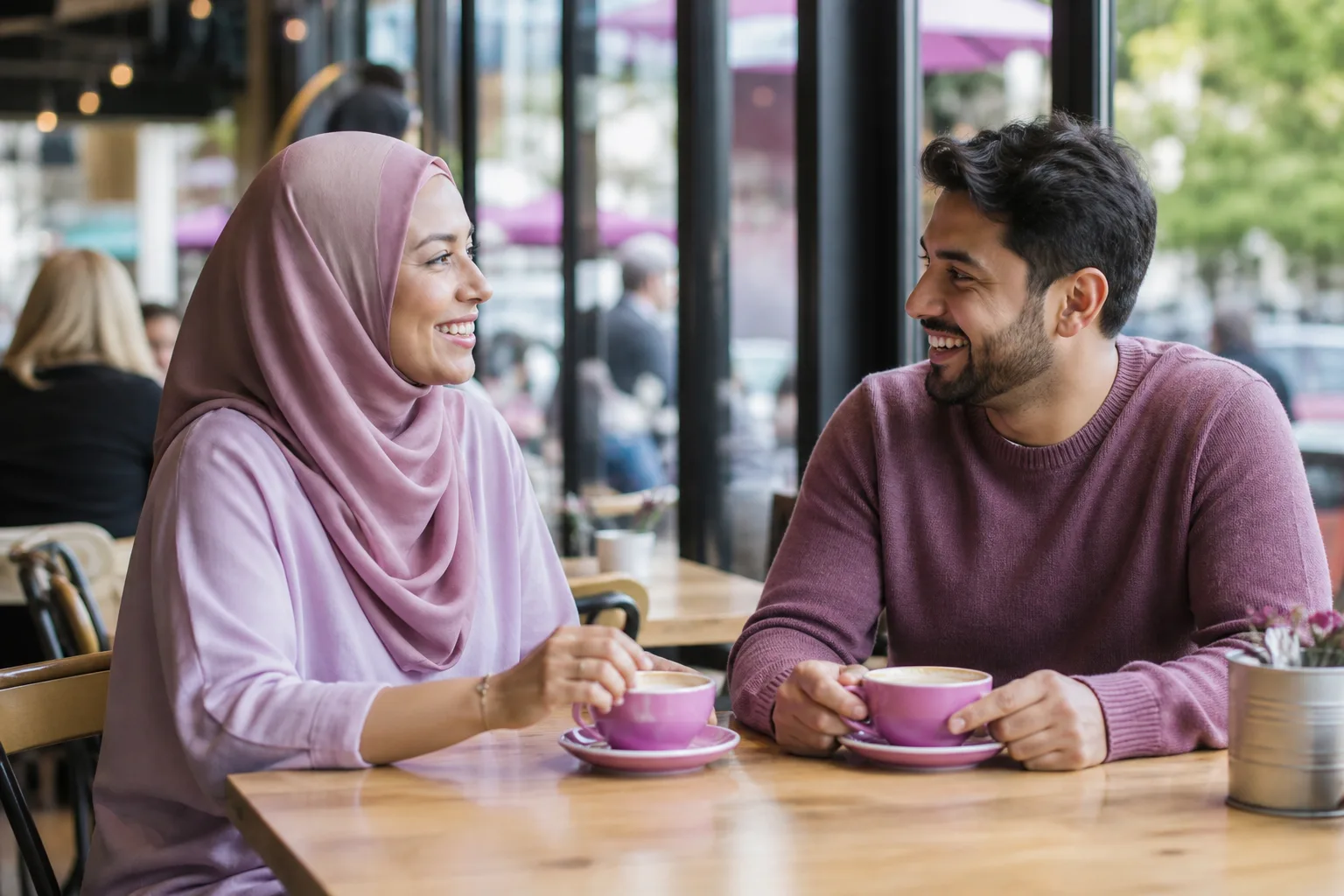 Muslim singles talking at a relaxed community event in Launceston
